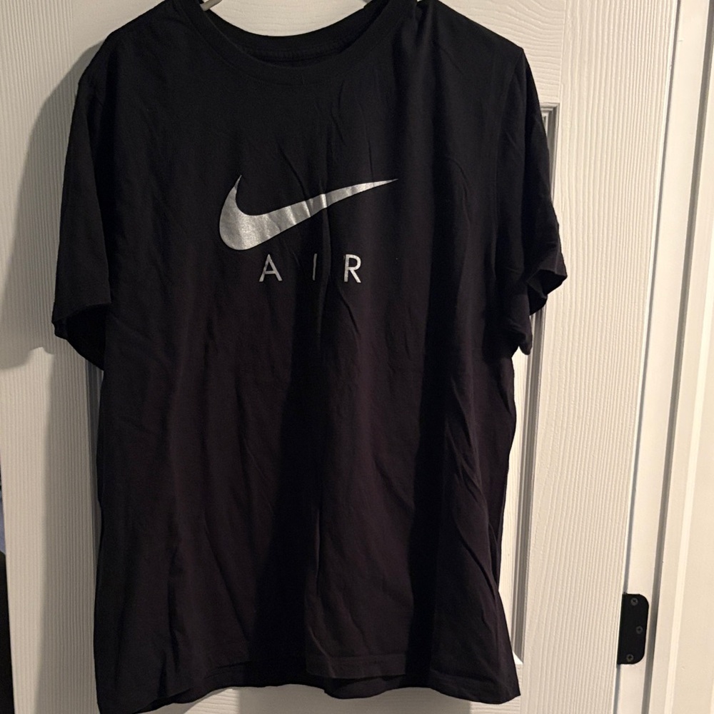 Nike Air Black Tee with Silver Logo